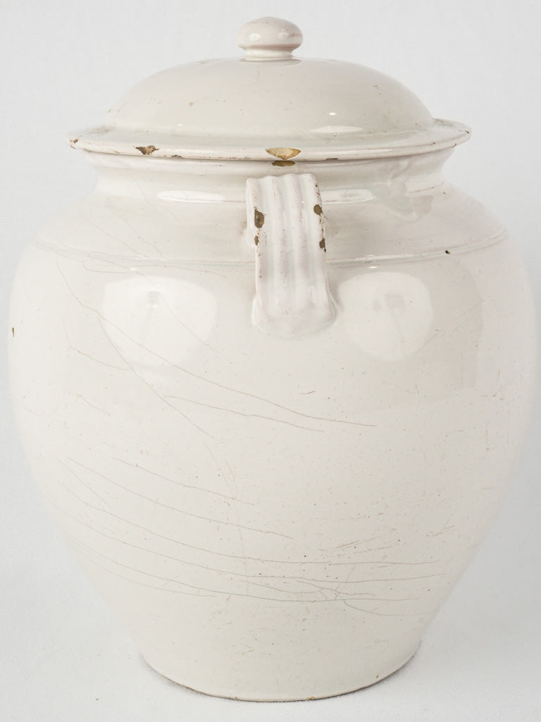 Charming aged ceramic food jar