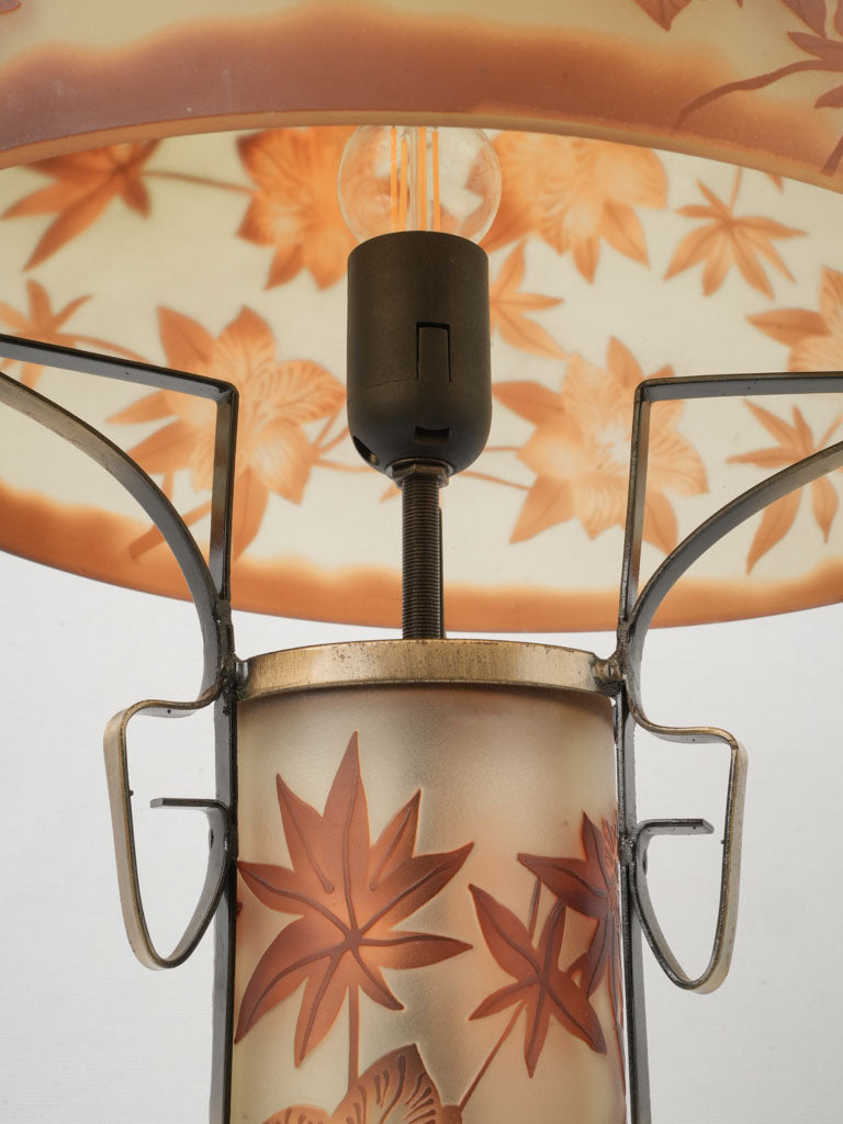 Detailed layered depth Art Nouveau lamp