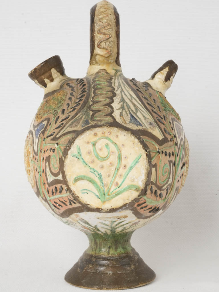 Hand-painted, textured historic water pitcher