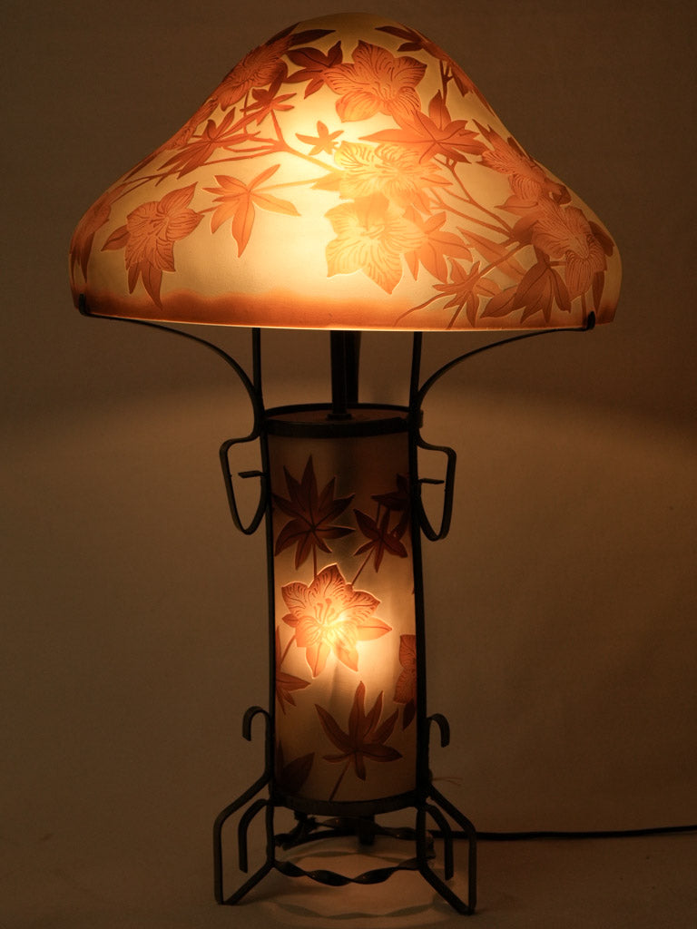 Decorative ornate metal base lamp