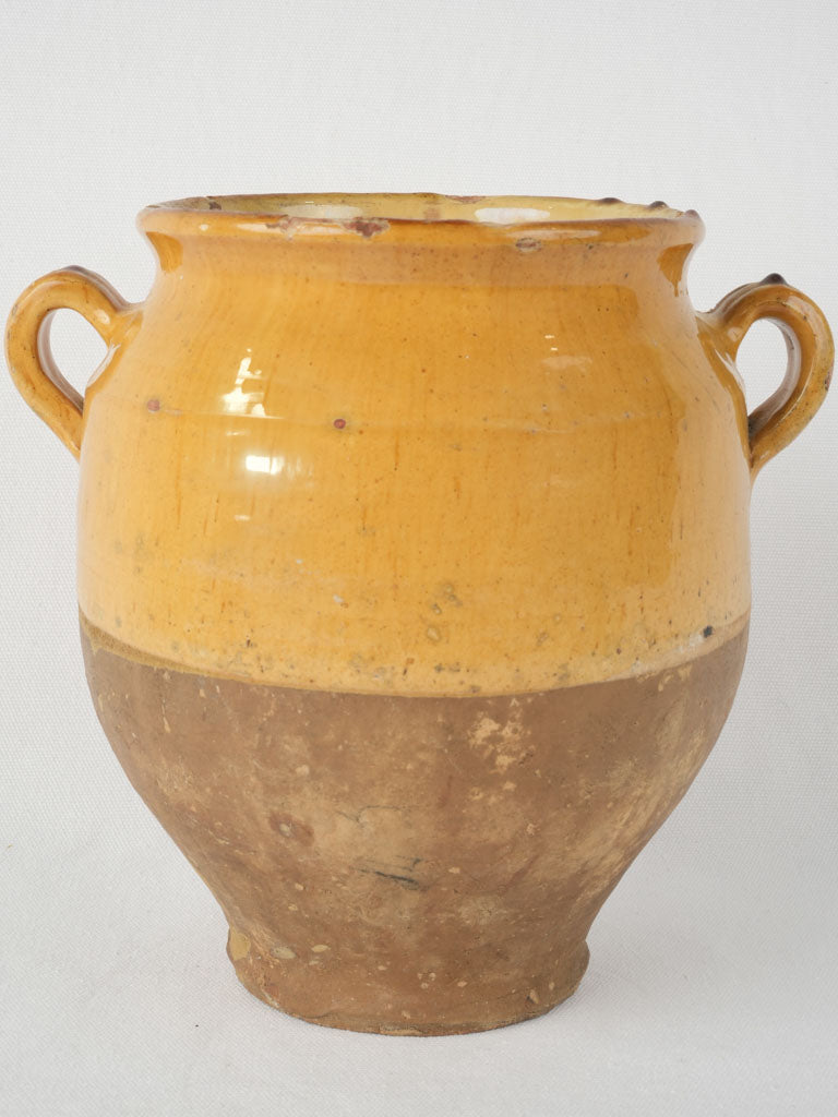 Rustic aged French terracotta confit vessel