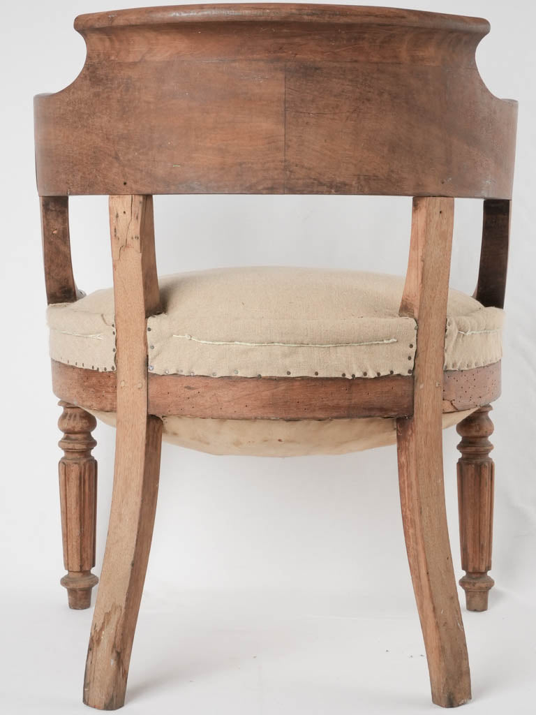 Louis Philippe desk armchair w/ beige linen