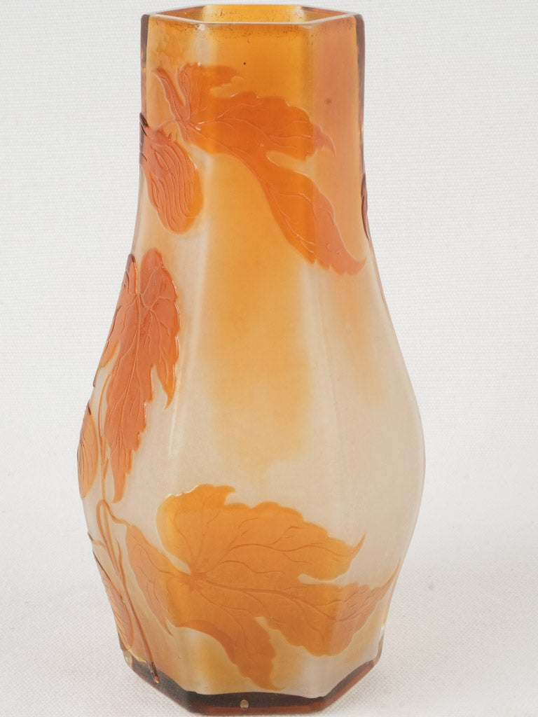 Translucent layered glass signed vase