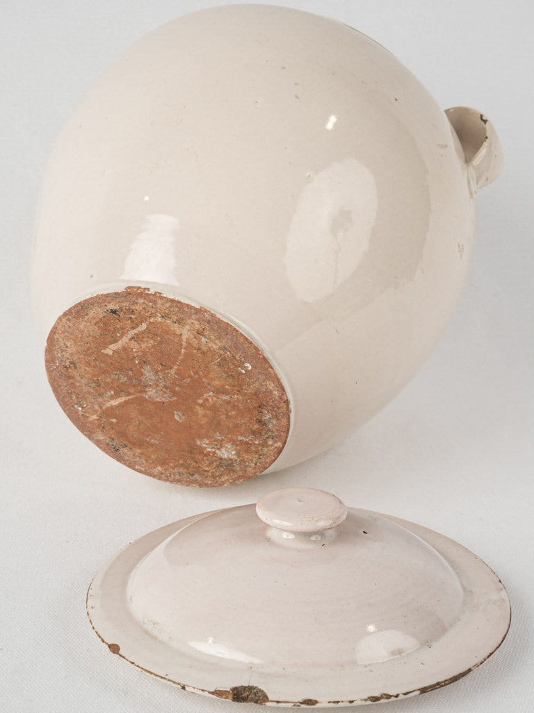 Charming off-white lidded preserving crock