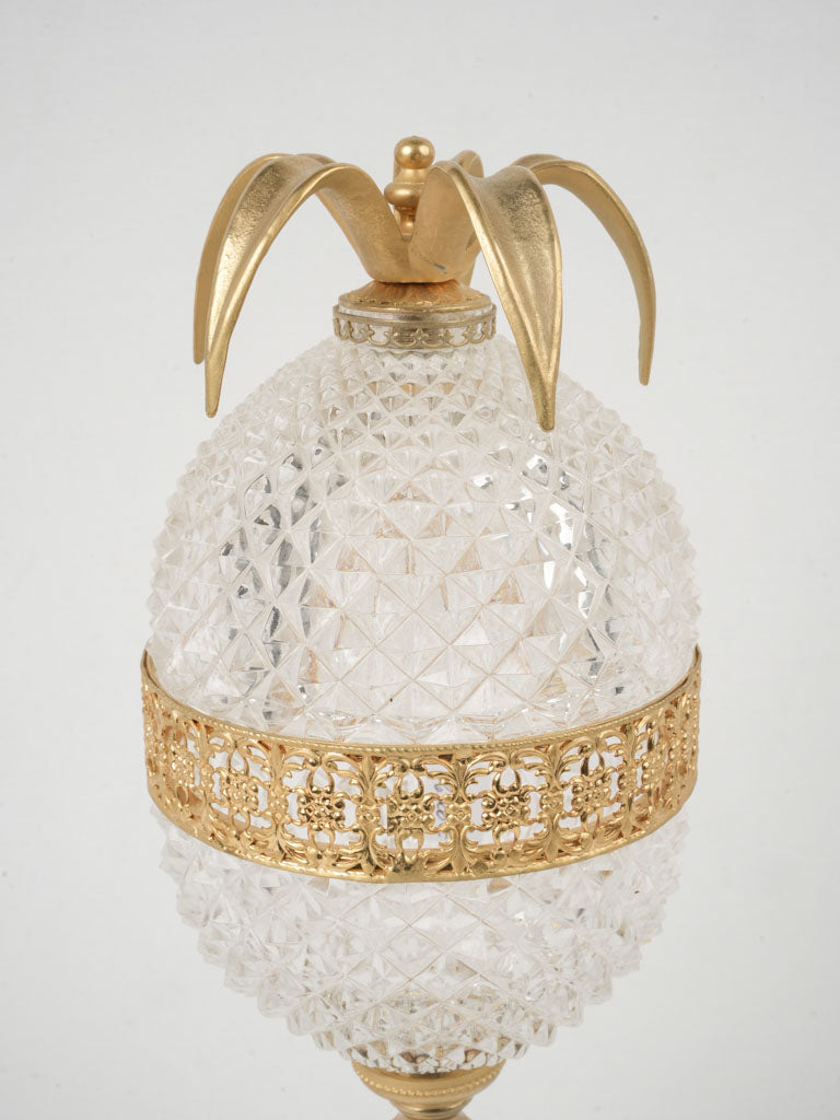 Ornamental crystal and bronze candy jar  