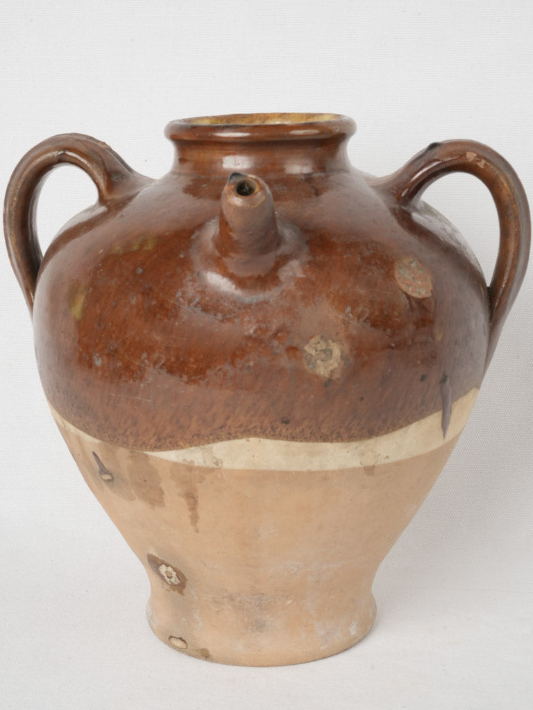 Historical Large Brown Glazed Pitcher