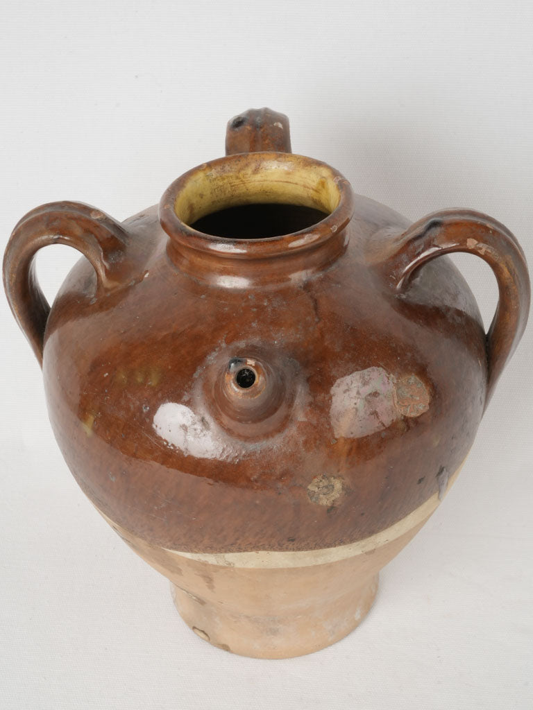 Sturdy Three-Handled Terracotta Jug