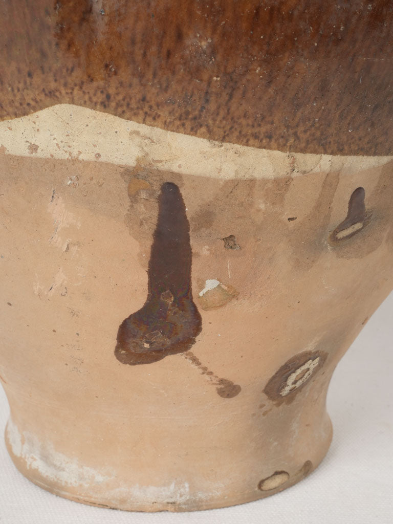 Charming Brown Glazed Terracotta Vessel