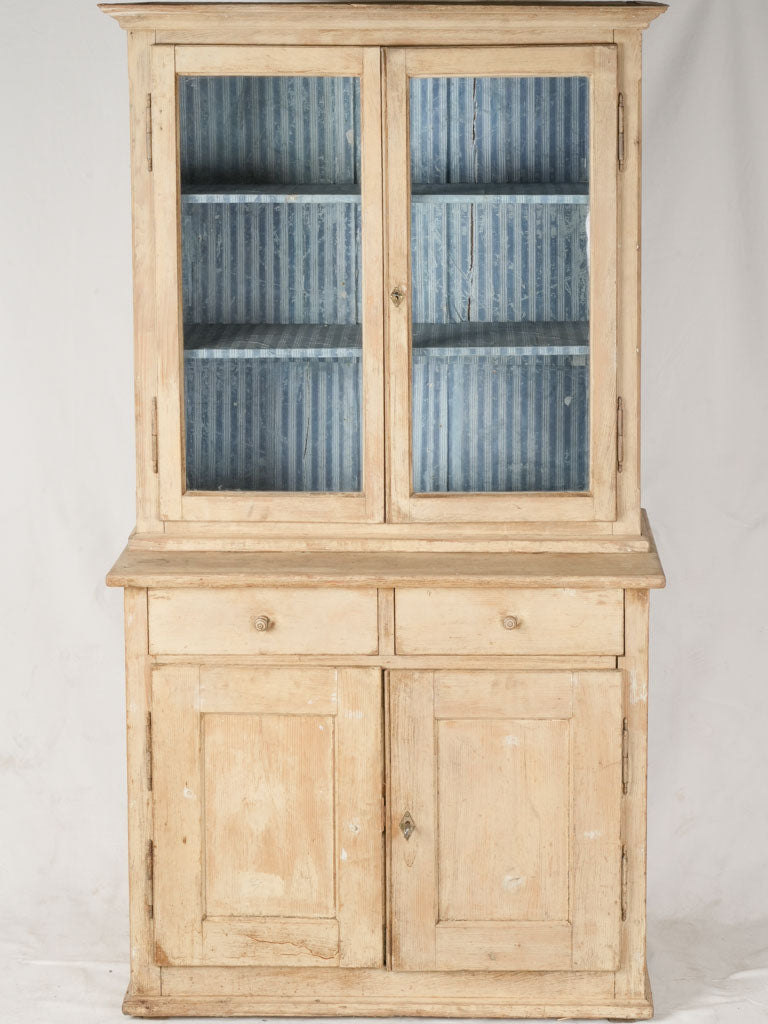 Antique pine kitchen vitrine