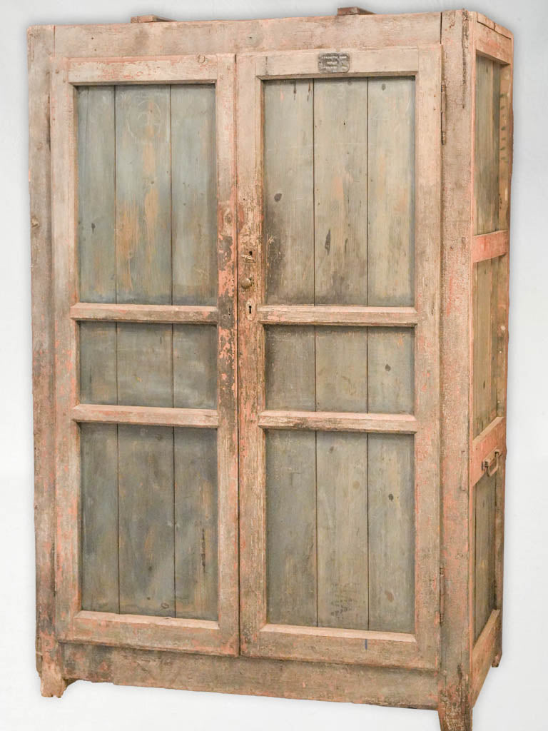 Rustic aged French workshop cabinet  