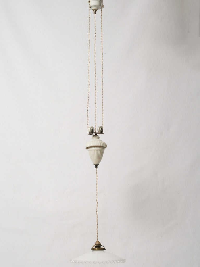 Adjustable porcelain counterweight hanging lamp