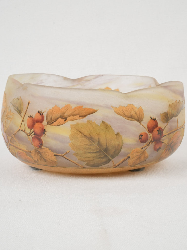 Signed Daum Nancy quadrilobed bowl