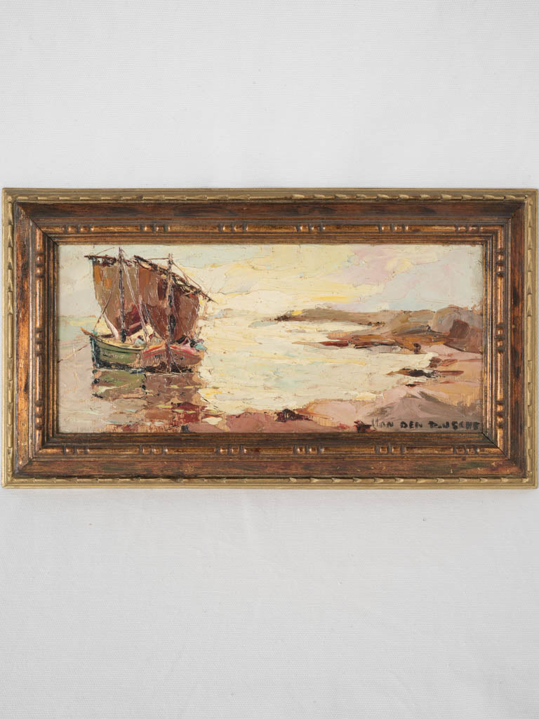 Vintage coastal Mediterranean painting