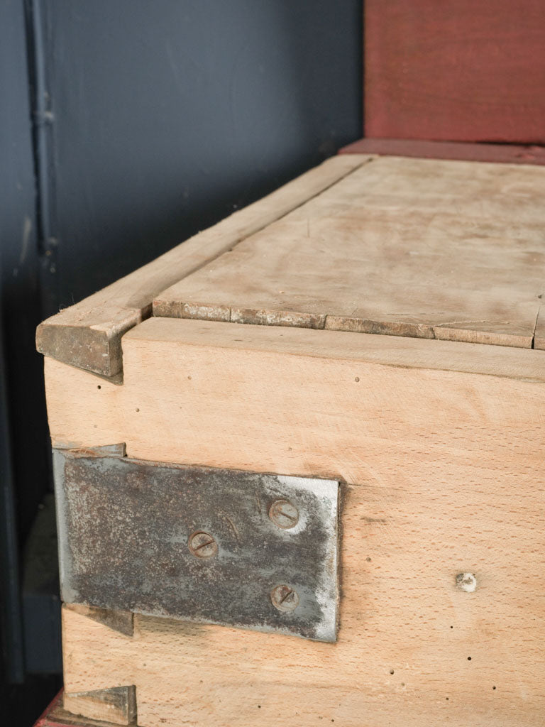 French shapely red-painted butcher's table