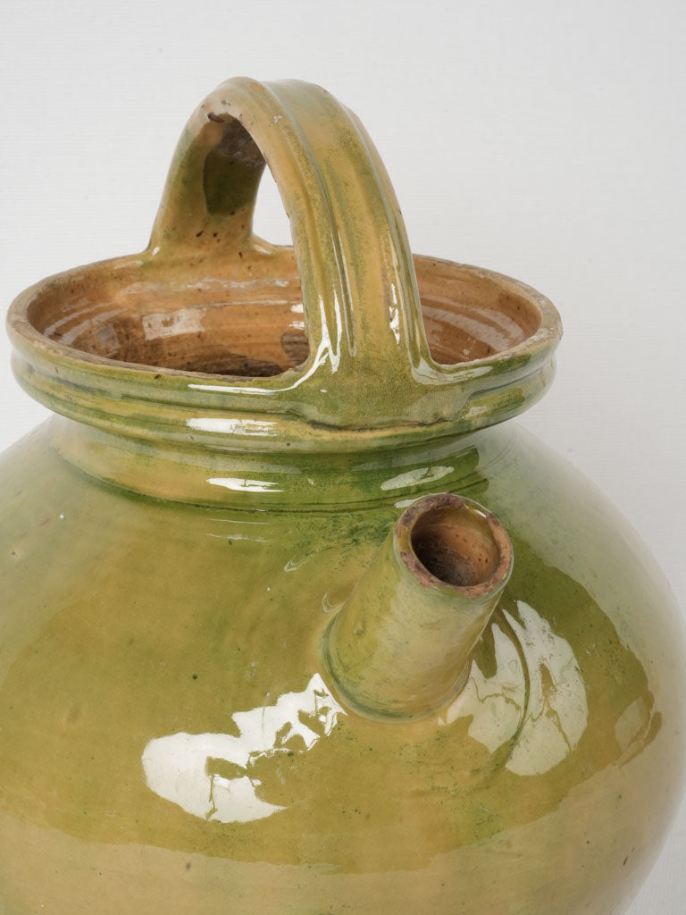 Exquisite Pea Green Ceramic Cruche