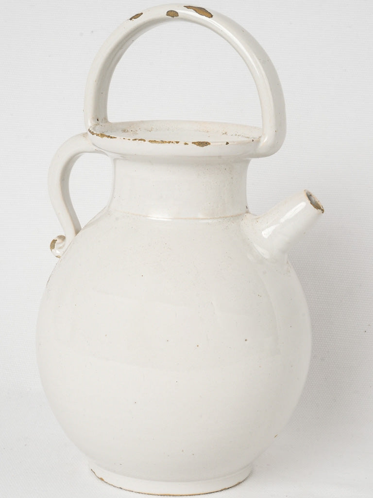 Vintage French white earthenware "cruche"