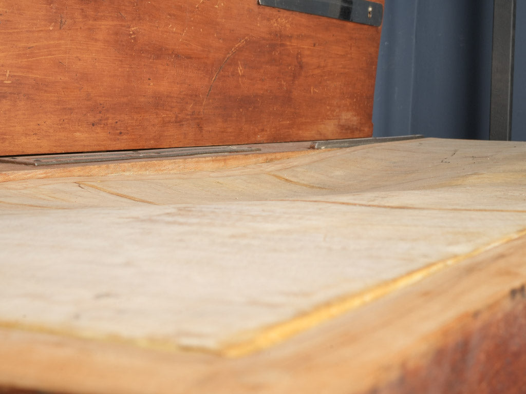 Timeworn, practical butcher's block table