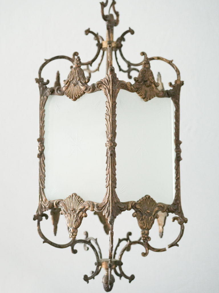 Antique bronze French entry lantern