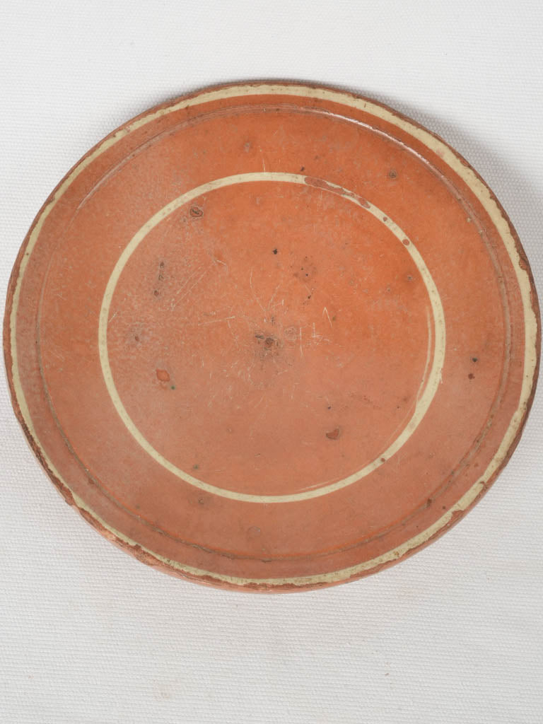 Traditional ocher brown pottery plate