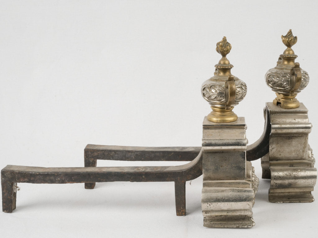 Sophisticated 19th-century French andirons  