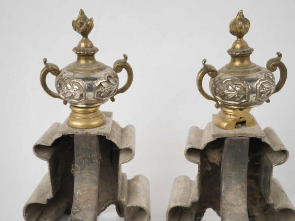 Refined architectural style andirons  