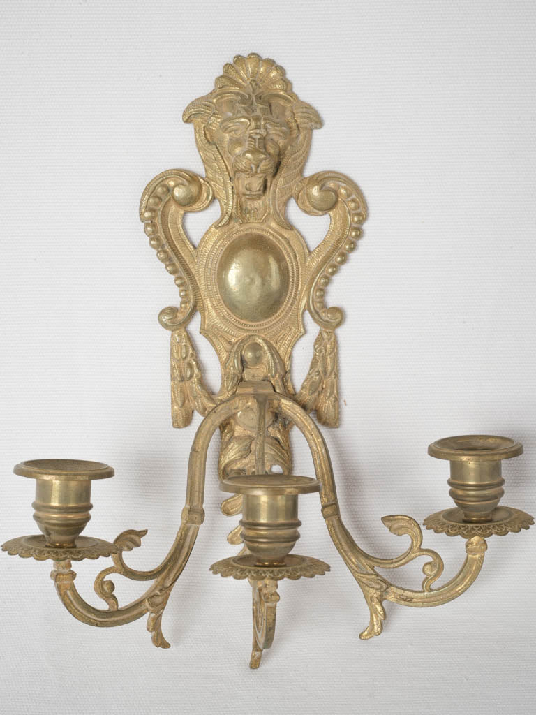 Regal Lion Head Wall Sconces