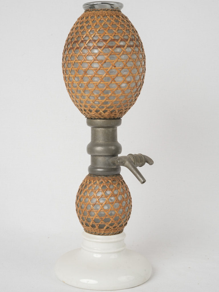 Antique French Soda Siphon With Cane Cover