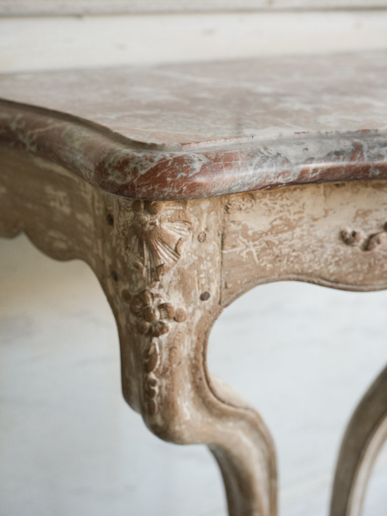 Refined rococo-inspired wood console