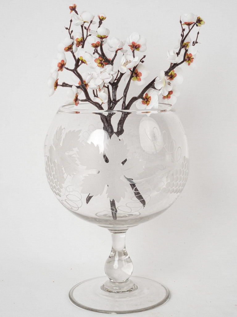 Rare mid-century blown glass grape coupe