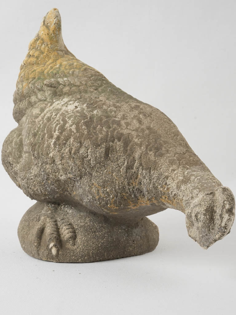 Vintage stone chicken garden sculpture