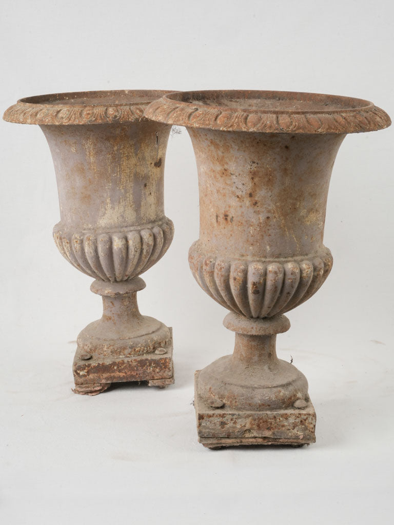 Weathered patina Medici planters  