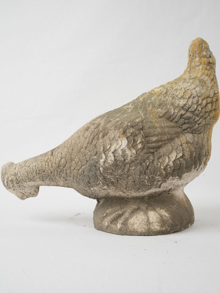 Antique stone patina chicken sculpture