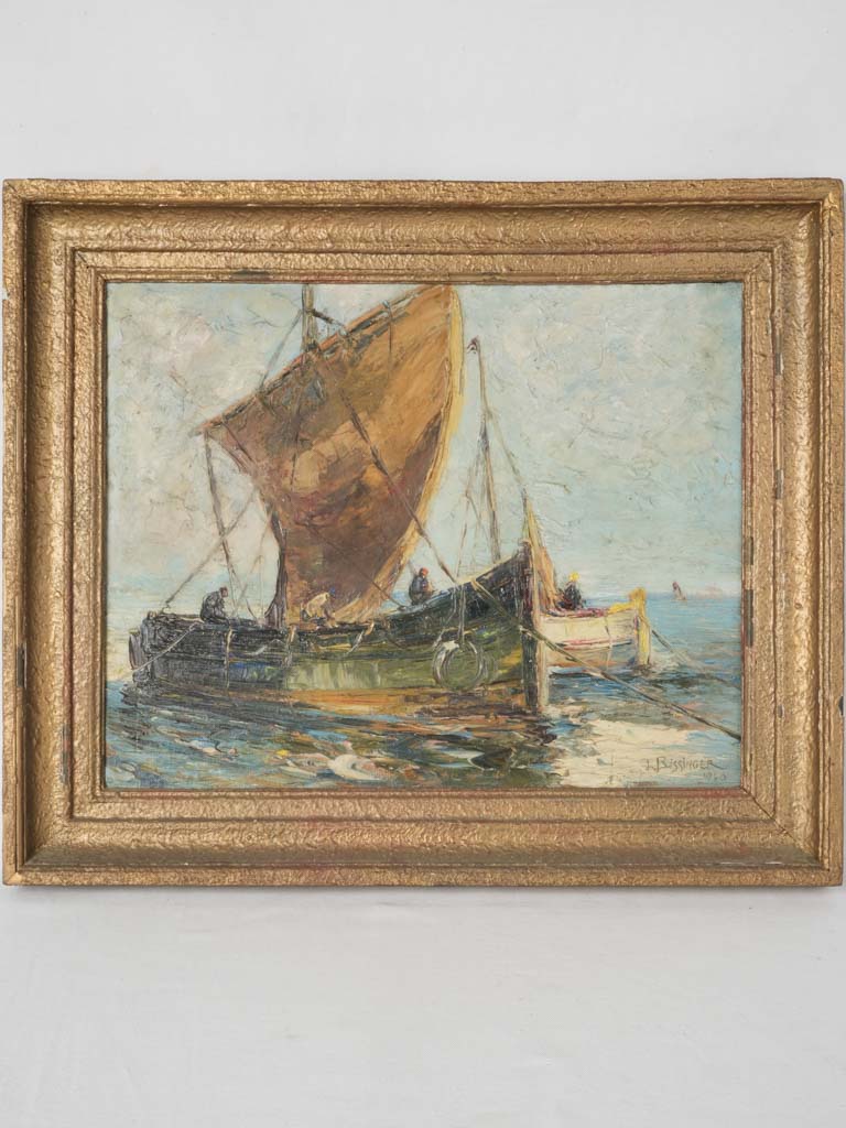 Vintage sailing boats painting artwork