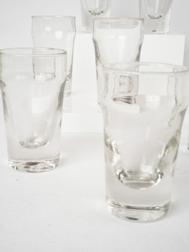 Rustic early 20th-century beer glasses