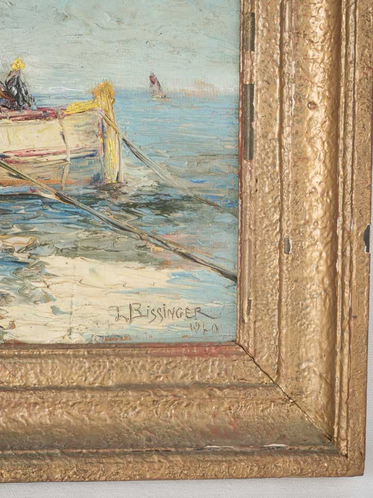 Timeless French maritime oil painting