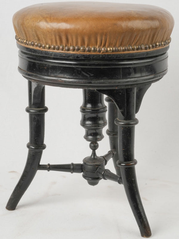 Antique ebonized music stool  