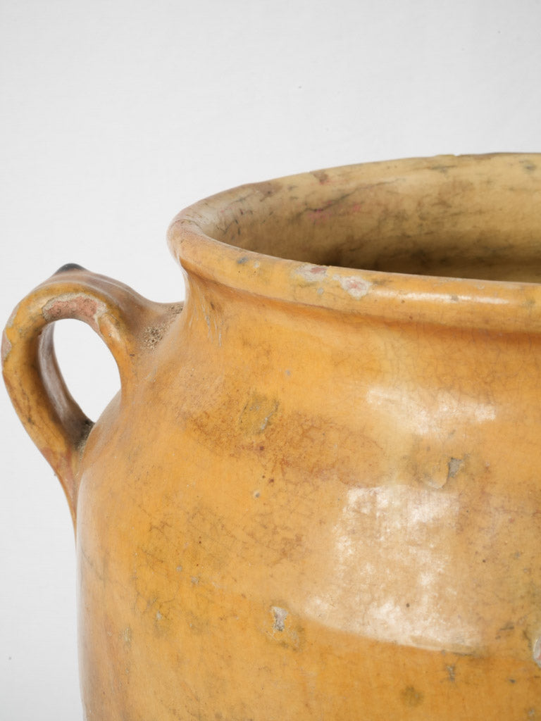 Charming patina-detailed confit pot France