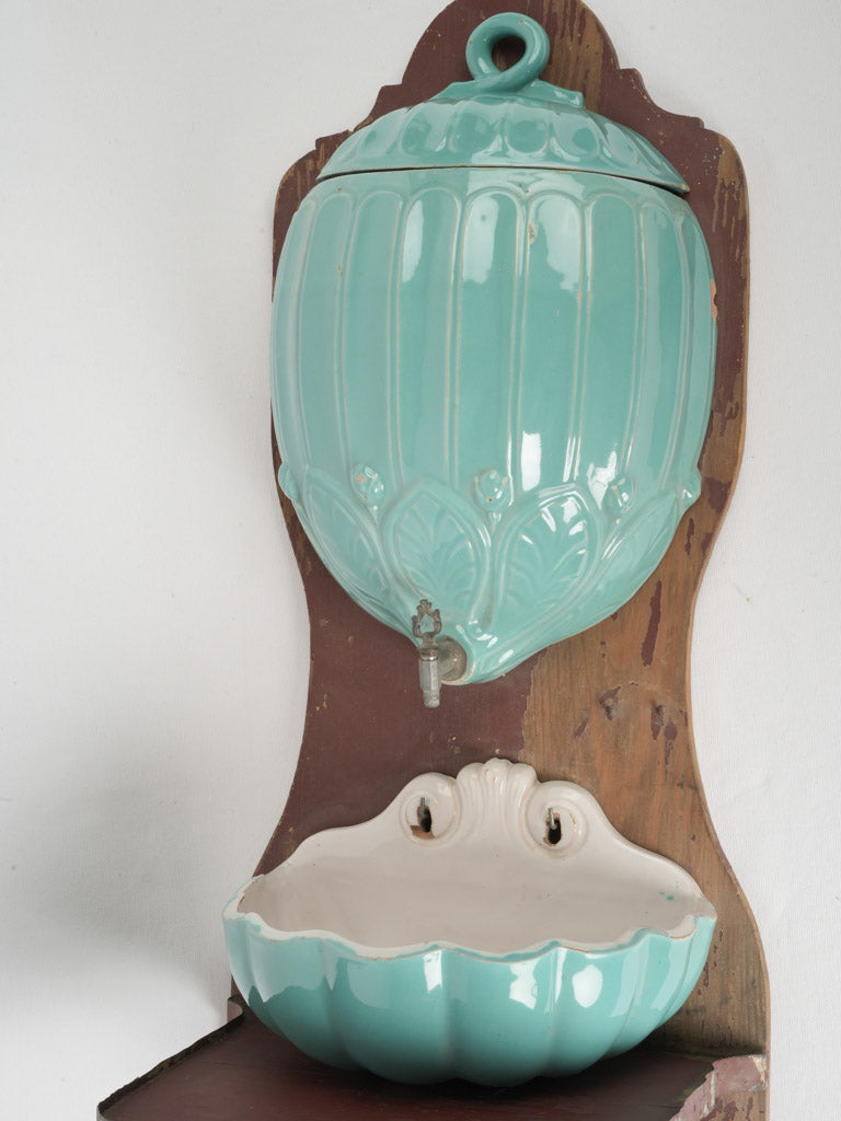 Charming vintage-inspired vibrant turquoise fountain