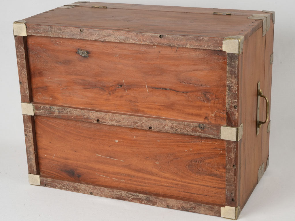 Enduring, historical wooden military trunk