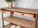 Antique Italian console table w/ 2 shelves 59¾" x 22¾"