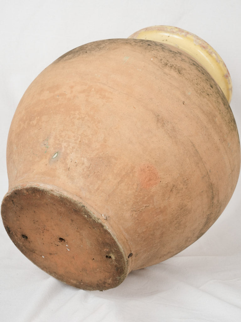 Antique yellow glaze terracotta olive jar