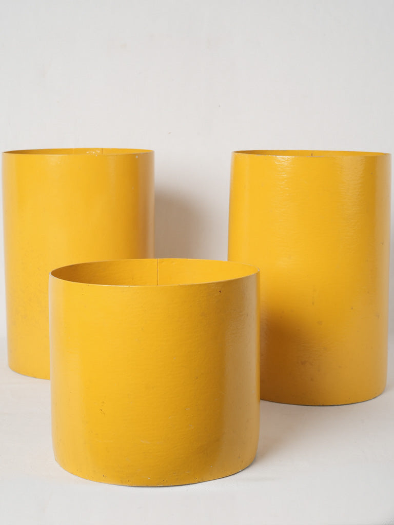 Vintage French designer yellow carton baskets 