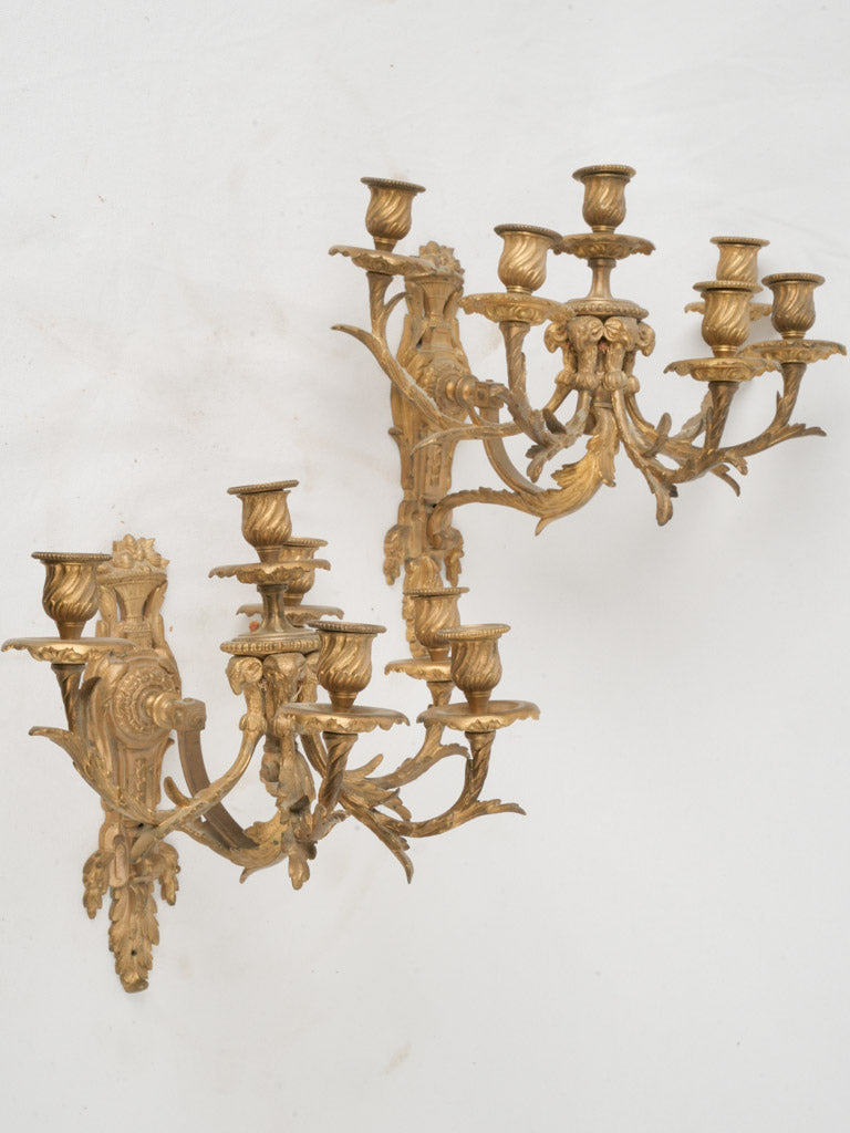 Gilded opulent bronze sconces