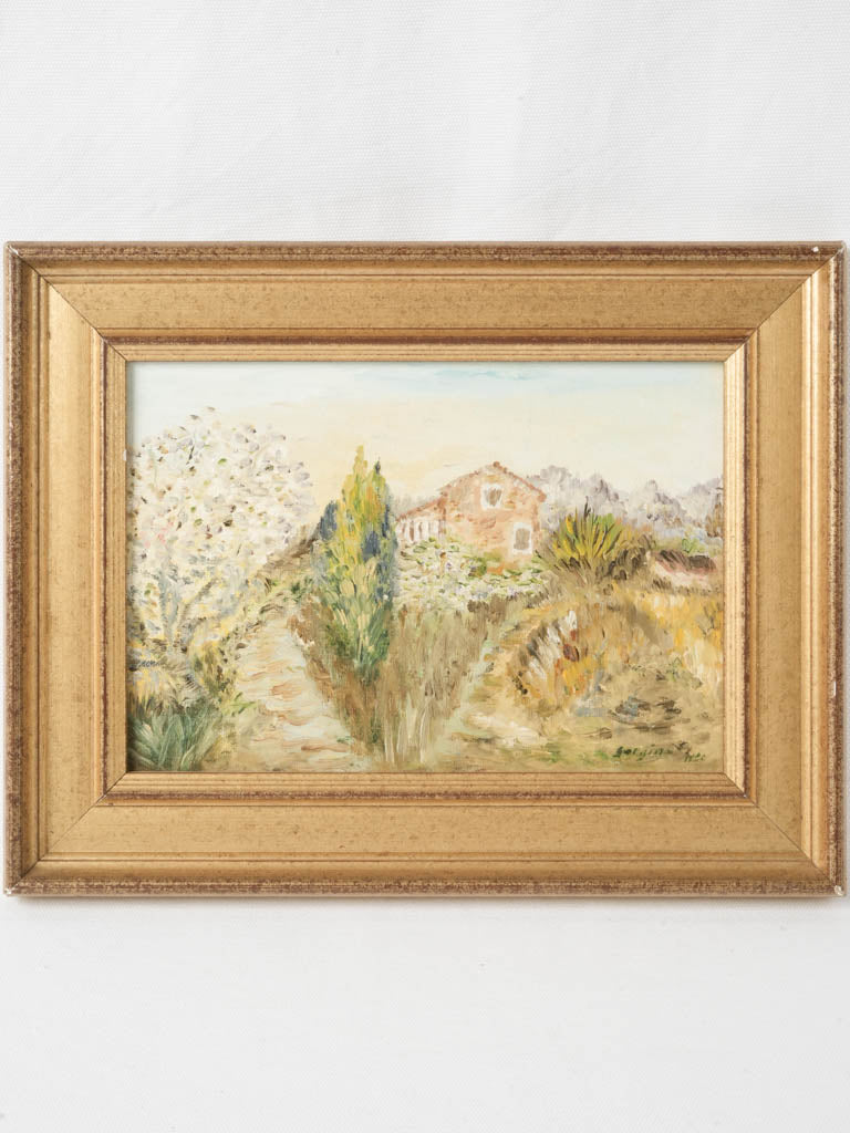 Charming antique Provencal landscape painting