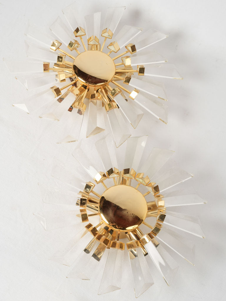 Elegant 1960s glass wall sconces