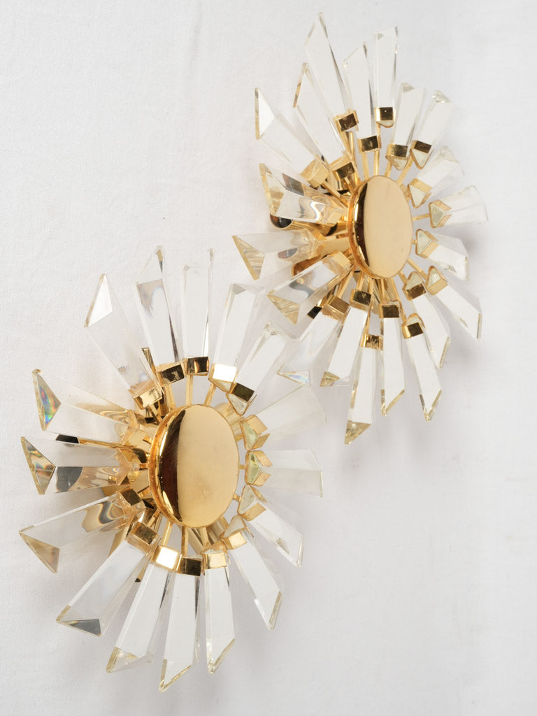 Vintage gold sunburst sconces