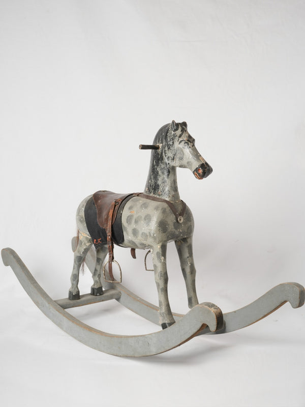 Vintage French wooden rocking horse