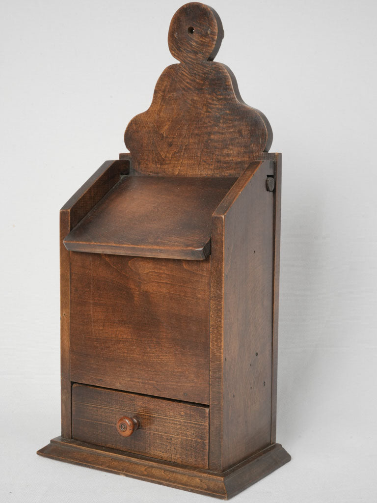 Antique French walnut salt box