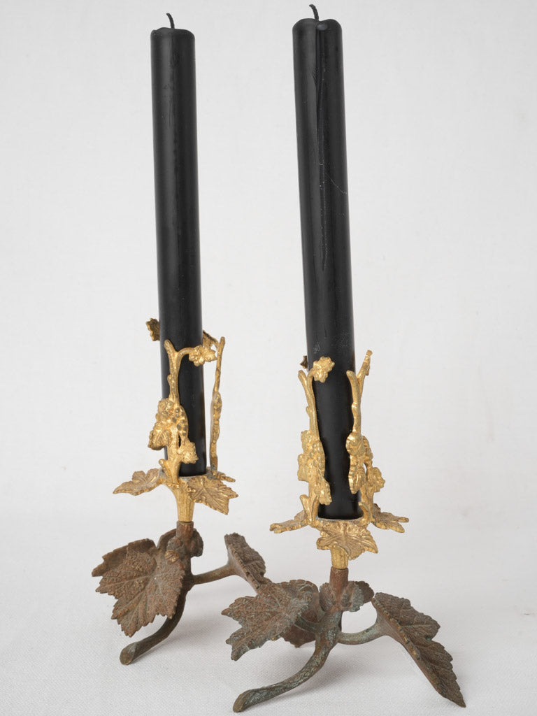 Ornate late 19th-century bronze candlesticks