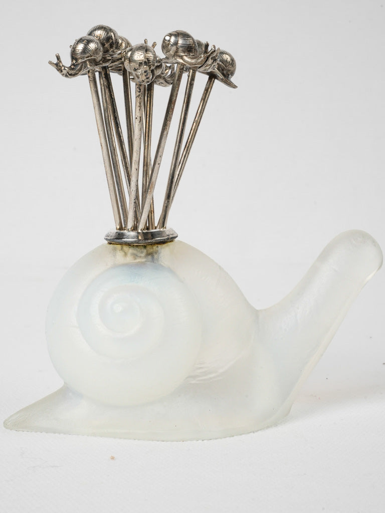 Matte Art Deco glass snail